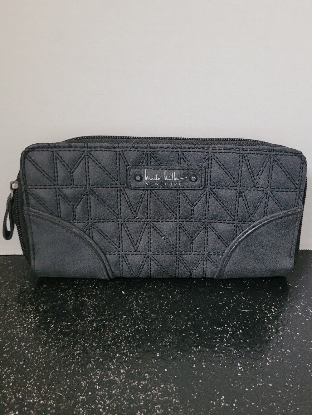 Nicole Miller New York Quilted Black Wallet